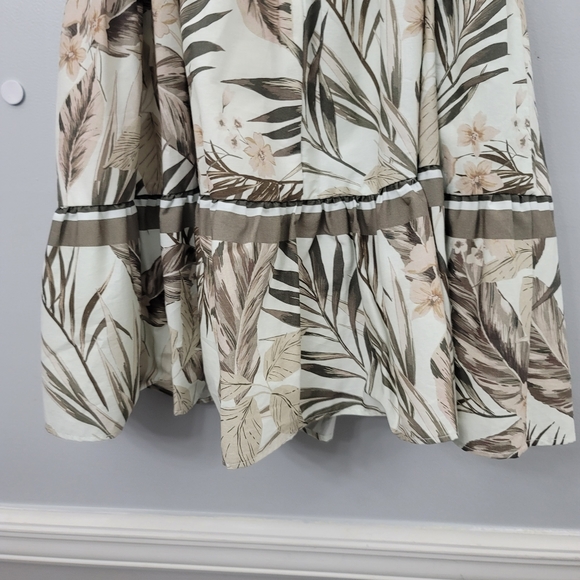 Antonio Melani Marlee Tropical Print Square Neck Tie Waist Tiered Dress - Picture 9 of 12